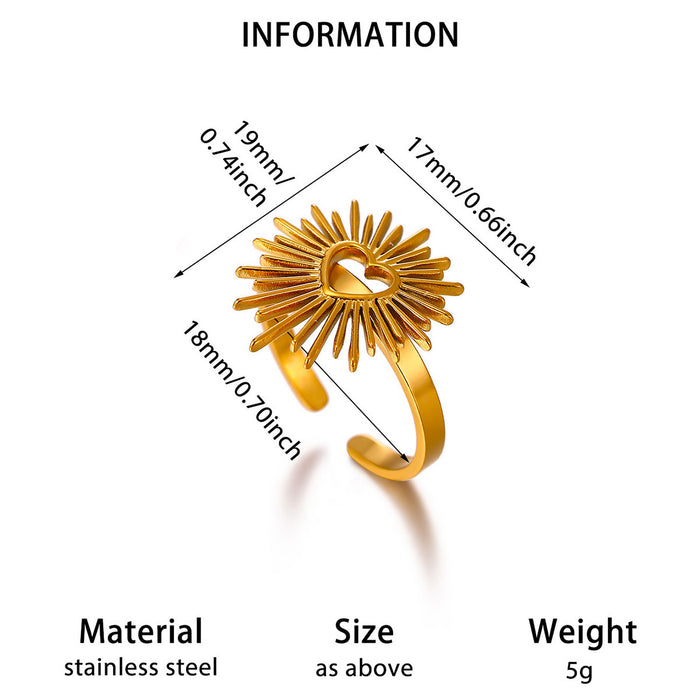 Wholesale Geometric Stainless Steel Rings Women Fashion Double Layer Heart Butterfly Design