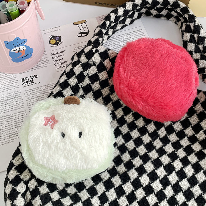 Wholesale Creative Apple Wallet Cartoon Plush Bag Pendant Earphone Bag Lipstick Data Cable Storage Small Bag