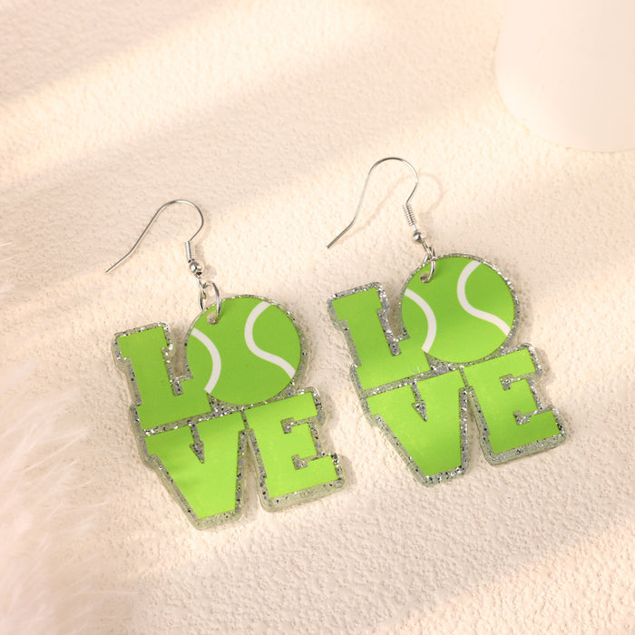 Wholesale Basketball, volleyball, creative earrings, party decorations, acrylic