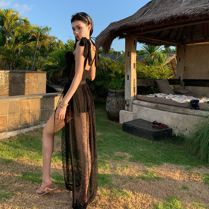 Wholesale New swimsuit pure desire sexy one-piece belly covering long skirt beach vacation hot spring swimming suit