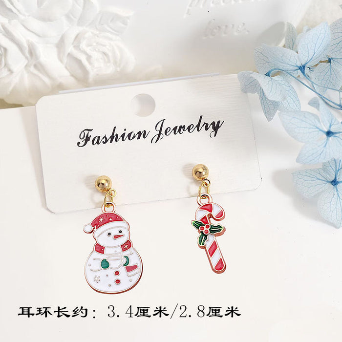 Wholesale Alloy Christmas Earrings Santa Reindeer Bell Pendant Boutique Resale MOQ≥2