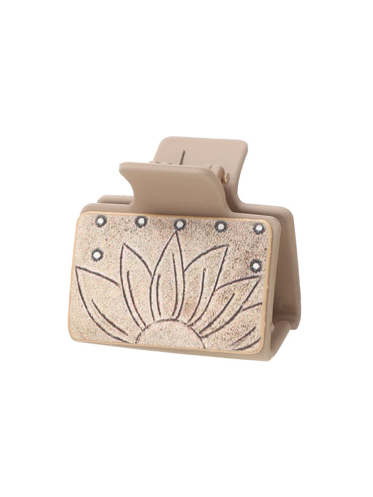 Wholesale Western Style Leather Sunflower Hair Clip JDC-HC-TianPi001