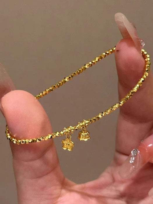 Wholesale Broken gold lily of the valley flower bracelet for women, light luxury luxury beaded bracelet