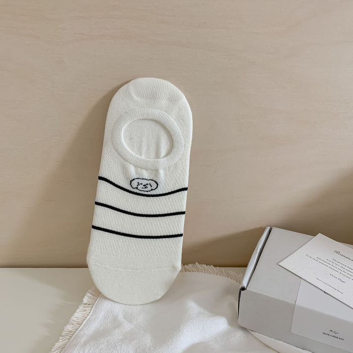 Wholesale Boat Socks Summer Thin Cute Cartoon White Invisible Socks Don't Drop and Short Socks