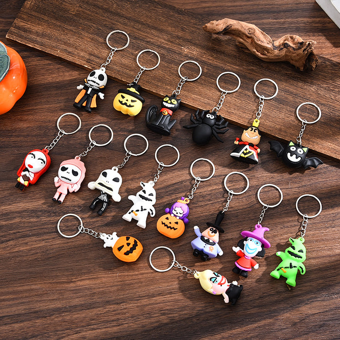Wholesale  keychain trick-or-treating ghost pumpkin keychain  pendant chain skull ghost key chain