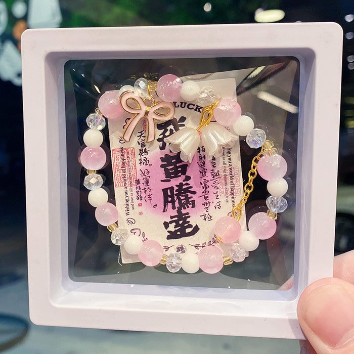 Wholesale Lily of the Valley Bow Glass Electroplated Bracelet