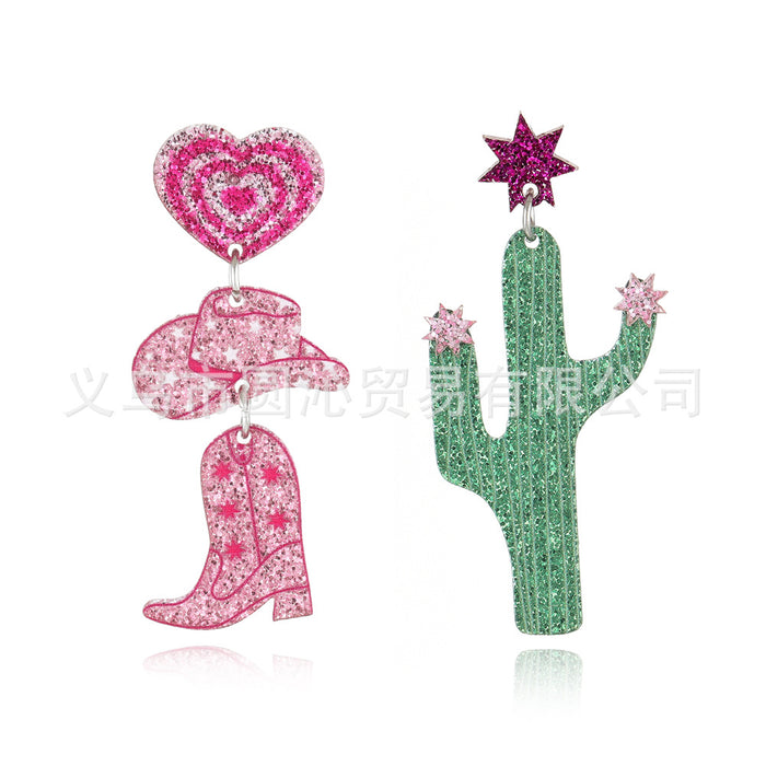 Wholesale Valentine' s Day Peach Heart Earrings Simple LOVE Letter Acrylic Sheet Printed Love Earrings