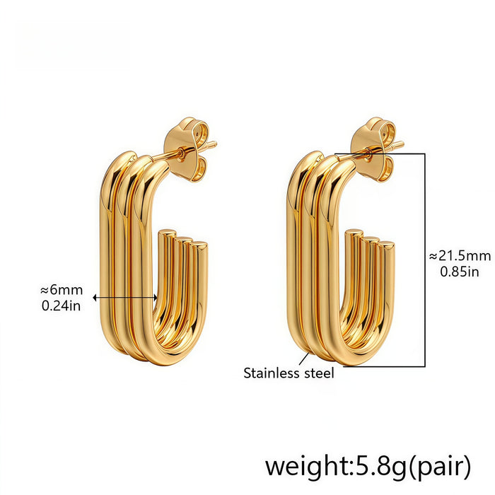 Wholesale Three-wire hook earrings Titanium steel