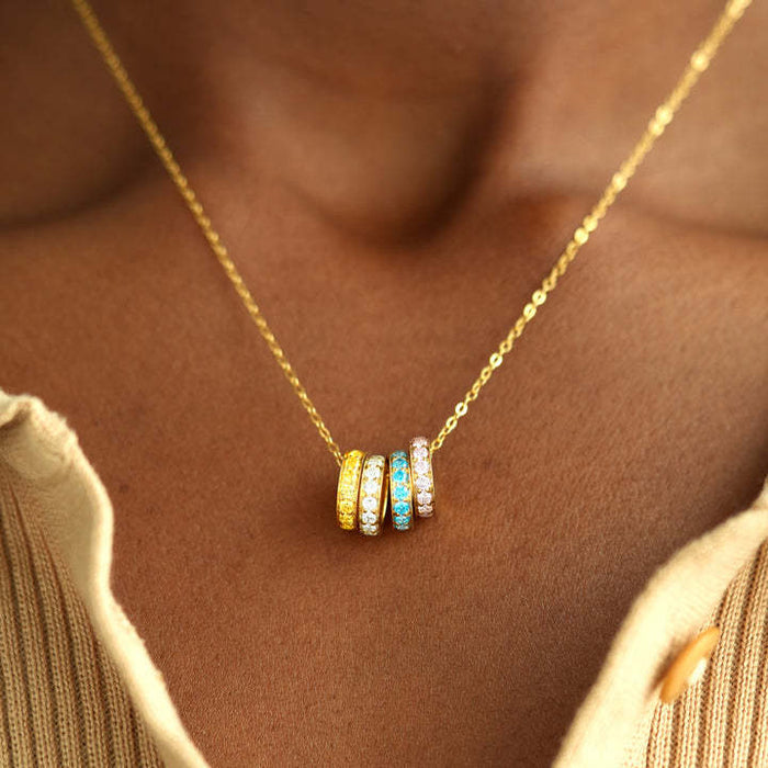 Wholesale December Birthstone Colorful Transfer Bead Necklace