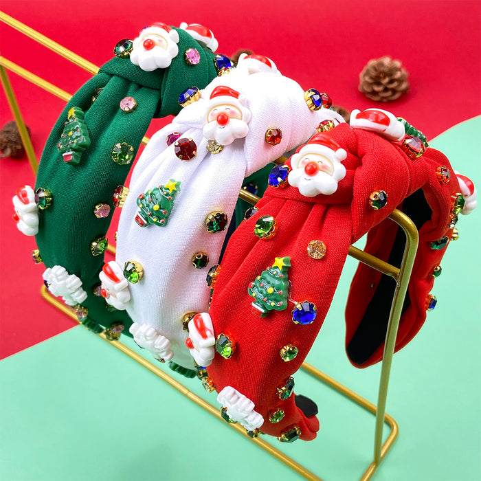 Wholesale Christmas  wide knotted  festive headband