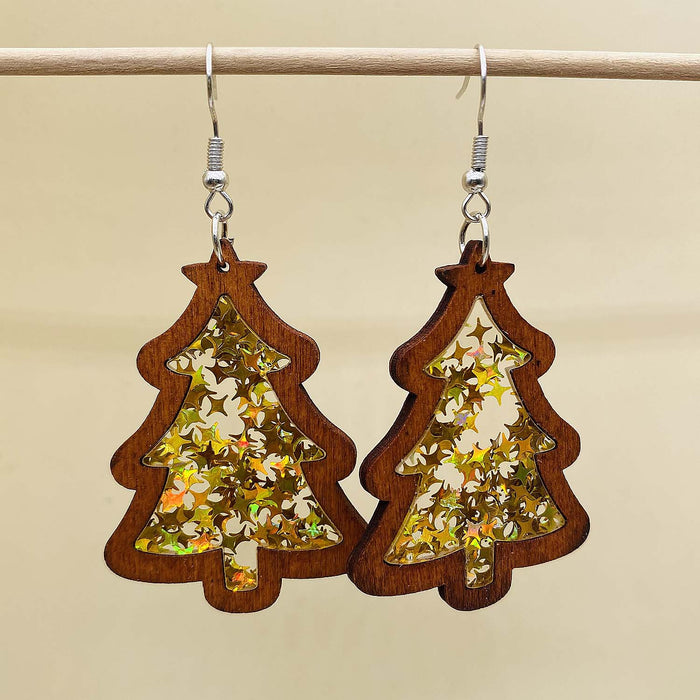 Wholesale Christmas lights,  red plaid acrylic earrings