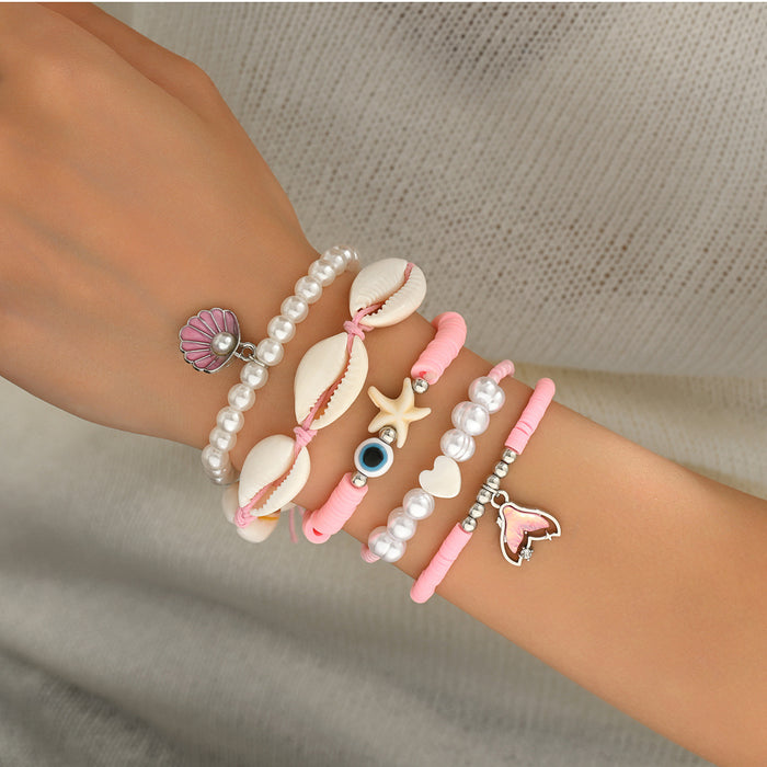 Wholesale Shell Bracelet Set Colored Soft Ceramic Starfish Bracelet