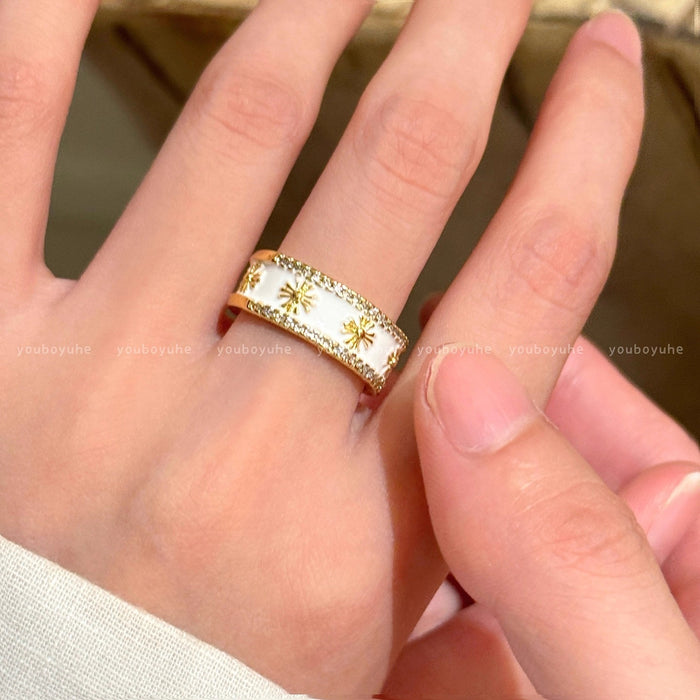 Wholesale Gold-plated cross alloy ring