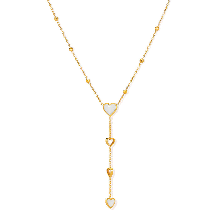 Wholesale Temperament necklace, fashionable and versatile design, hollow heart titanium steel lock chain