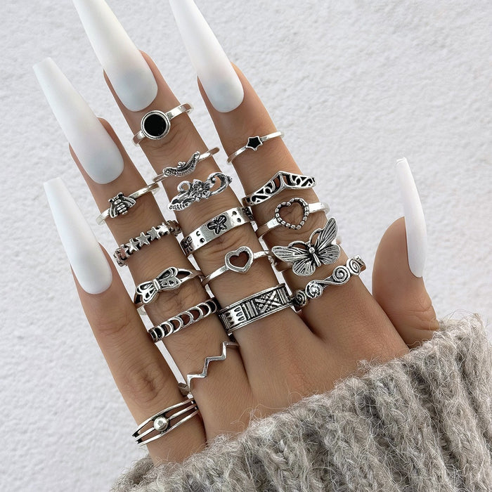 Wholesale Punk Style Skull Snake Ring Set Alloy Fashion Accessory MOQ≥2