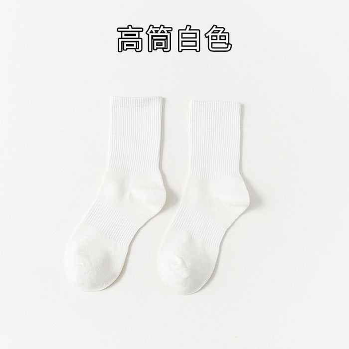 Wholesale Black socks, mid length socks, white sports socks, cotton socks