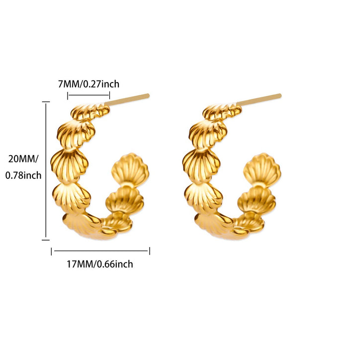 Wholesale Niche C-shaped floral earrings,  stainless steel,  light luxury,  fashionable,  high-end feeling
