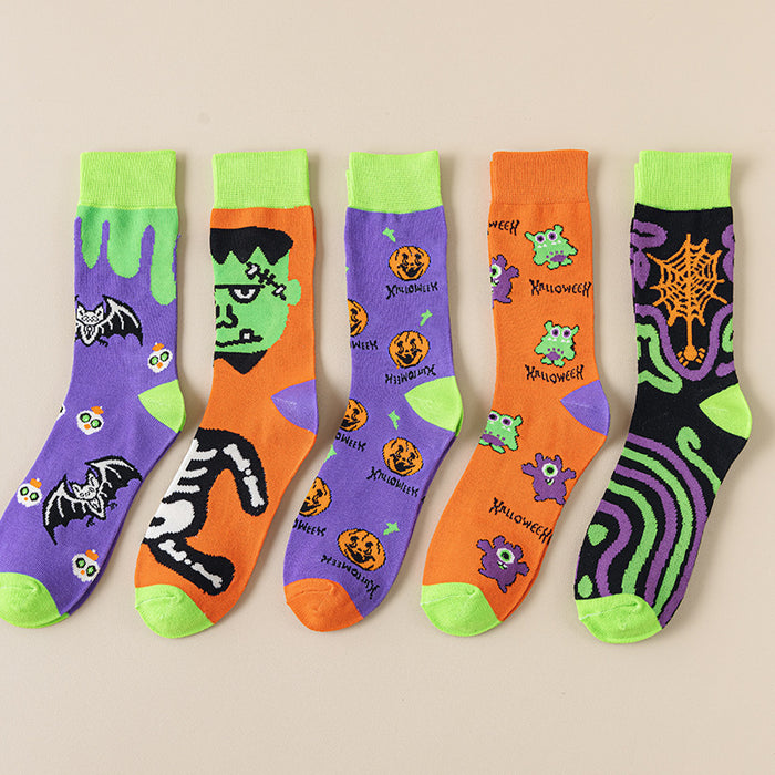 Wholesale  socks with cartoon creative mid-calf socks and cute pumpkin patterns