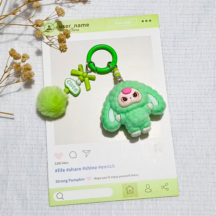 Wholesale Flocking jewelry accessories cartoon cute keychain bag pendant cute small pendant