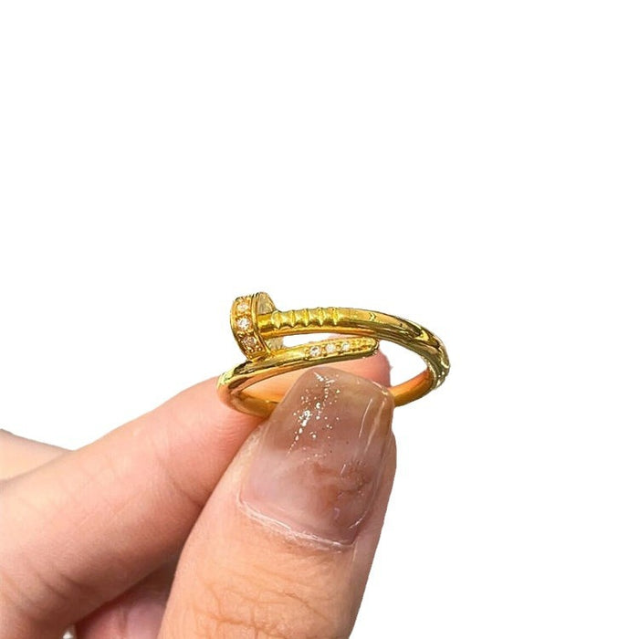 Wholesale High end diamond inlaid ring, personalized and versatile ring, light luxury and niche design sense