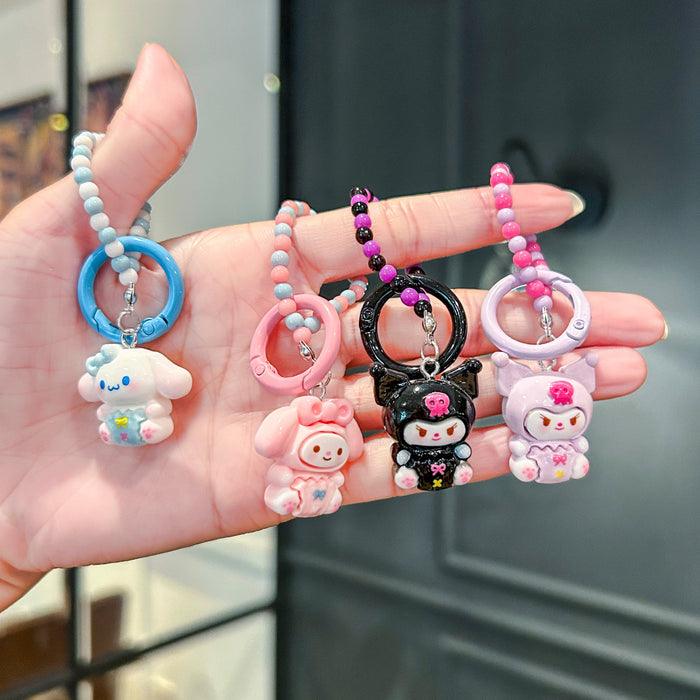 Wholesale Cartoon gift box handmade keychain pendant beaded bracelet backpack ornaments decorative gift