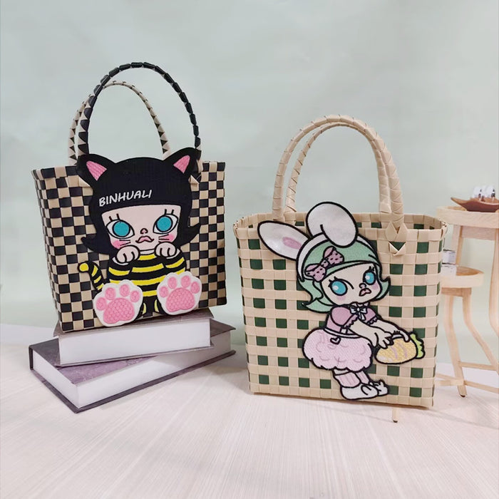 Wholesale Rattan Handbag Cartoon Plastic Handbag Lightweight Daily Wear Leisure Travel Shoulder Bag