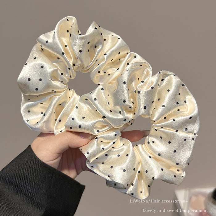 Wholesale Satin polka dot headband, high-end feeling, tied hair rope, high elasticity rubber band, meatball headband, hair accessory
