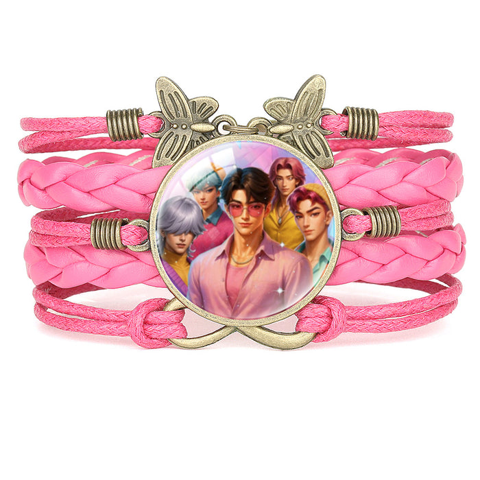 Wholesale KPOP Multi-Layer Cartoon Character Butterfly Combination Bracelet