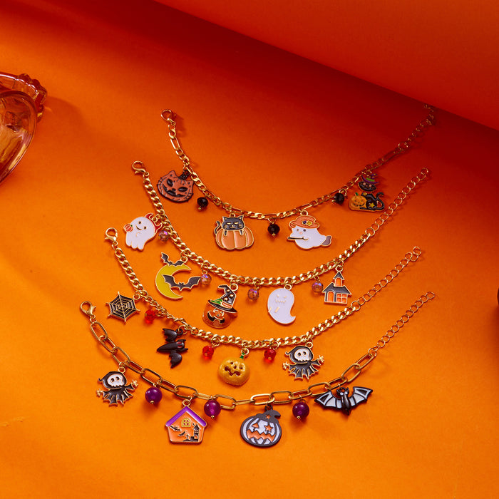 Wholesale  Series Bracelets Cute and Funny Style Cartoon Pendants Ghost Pumpkin Multi-Pendant Bracelets for Women