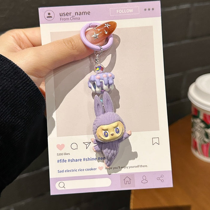 Wholesale Lazy Yoga Series Mobile Phone Chain Stuffed Trendy Light Luxury Bag Pendant Car Keychain