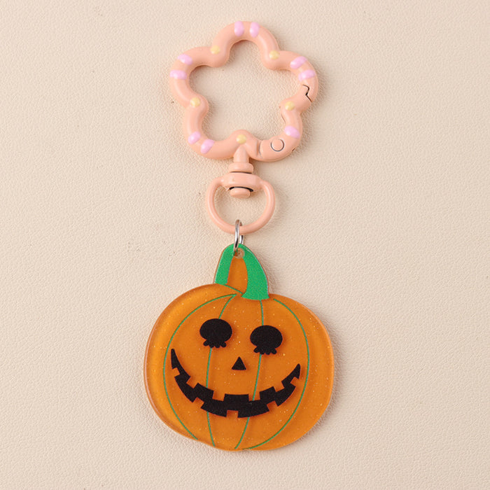 Wholesale  Series Pumpkin Skull Acrylic Keychain Color Ghost Hanging Ornaments