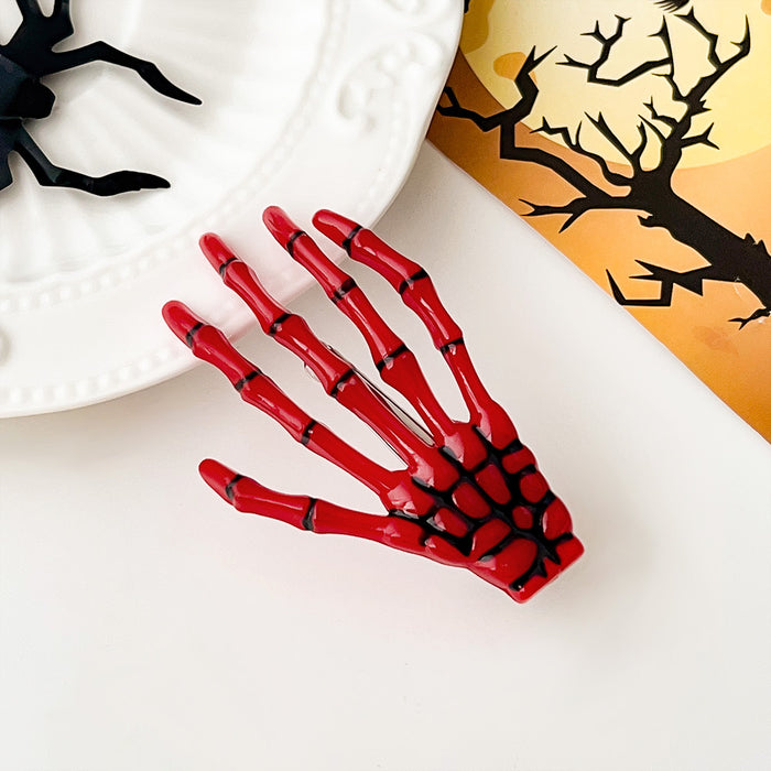 Wholesale Halloween skull Harajuku hand bone hairpin personality funny party side clip festival atmosphere ghost hand top clip hair accessories