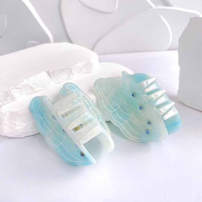 Wholesale Diamond studded claw clip, cute girl, dolphin shell, medium shark clip, back of the head, half tied hair headpiece, hair accessory