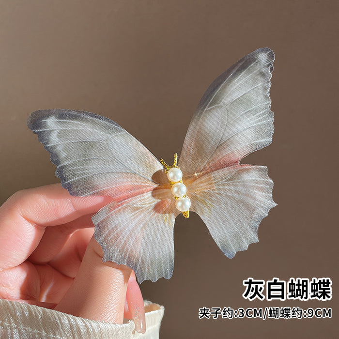 Wholesale Double layer mesh butterfly hair clip, hairpin, butterfly gradient headband, hair accessories