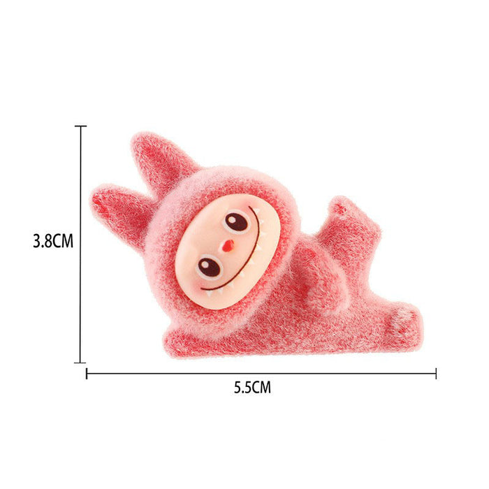 Wholesale flocked cute cartoon 3D doll keychain