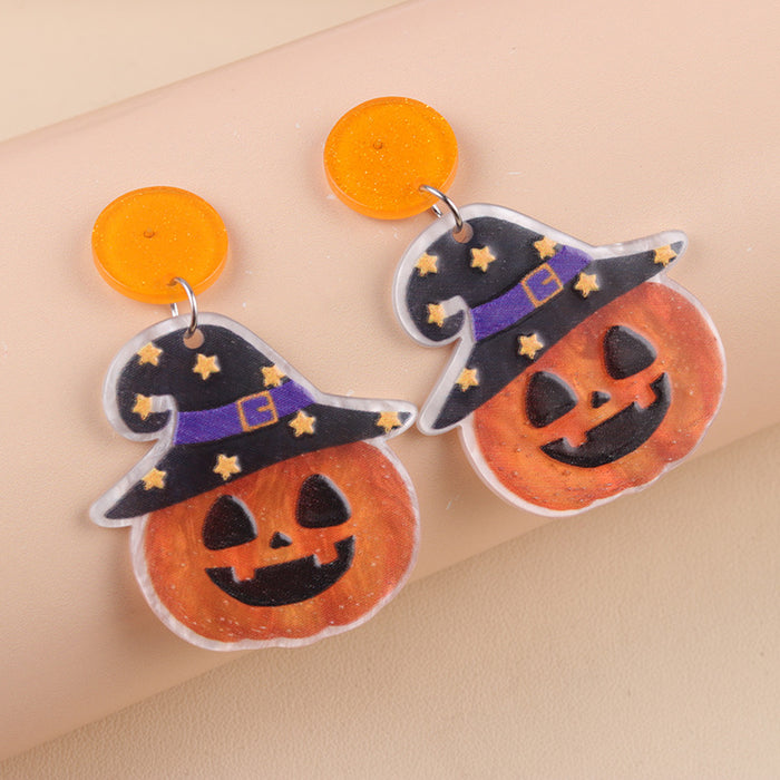 Wholesale  Earrings Pumpkin Ghost Diablo Skull Rack Acrylic Earrings Exaggerated Earrings Ear Accessories for Women