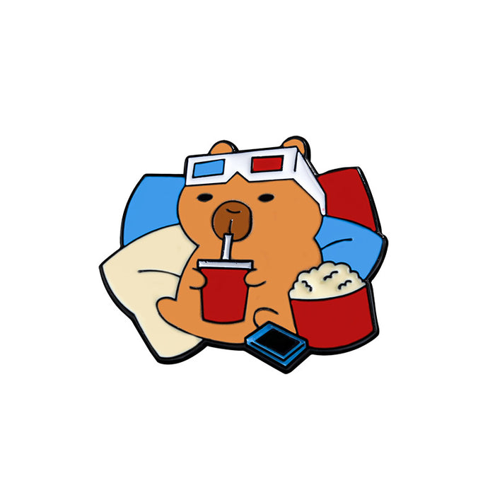 Wholesale Cute Animal Capybara Bag Casual Style Sweet Decorative Alloy Paint Badge