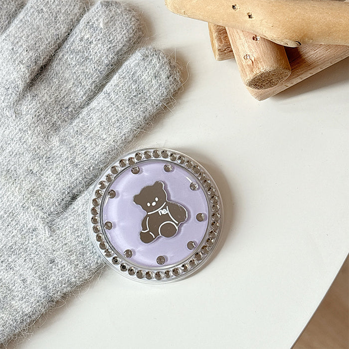 Wholesale Bear-Shaped Mirror Phone Holder with Rhinestones