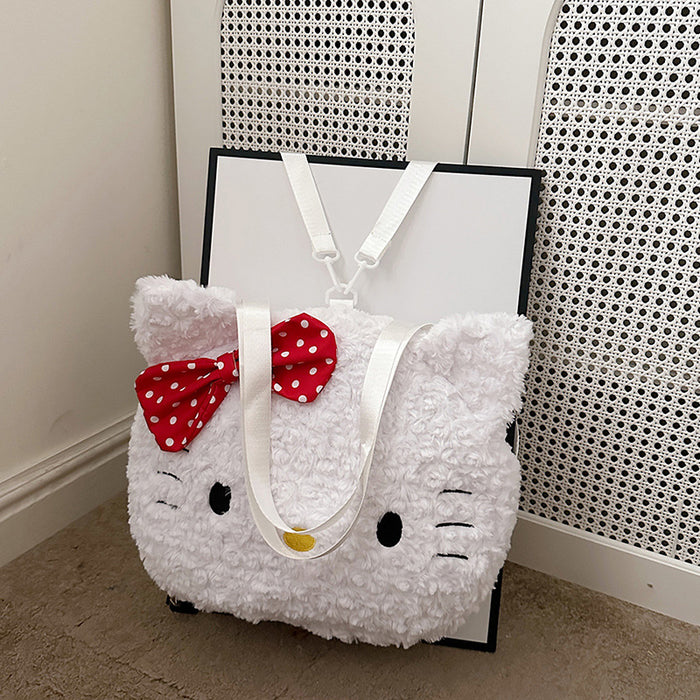 Wholesale Tote backpack cartoon travel large capacity plush bag for women