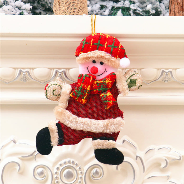 Wholesale Christmas Decorations Small Pendant Christmas Tree Fabric Pendant Elder Elk Doll Small Hanging Window Small Pendant