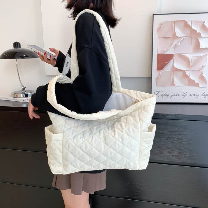 Wholesale Diamond Quilted Hand-held Tote Bag Nylon JDC-SD-PuHui003