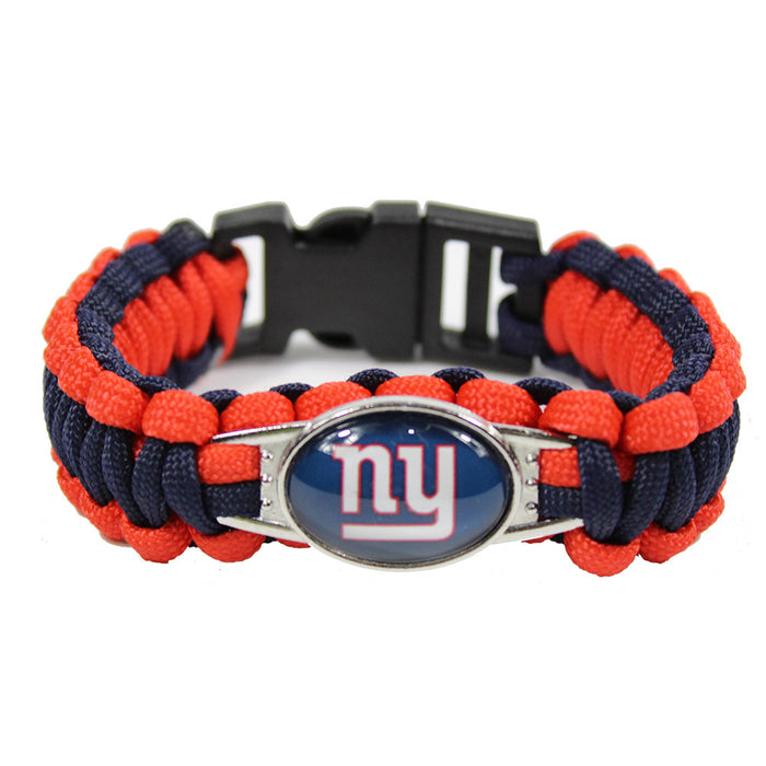 Wholesale  Football Team Woven Bracelet Outdoor Lifesaving Bracelet