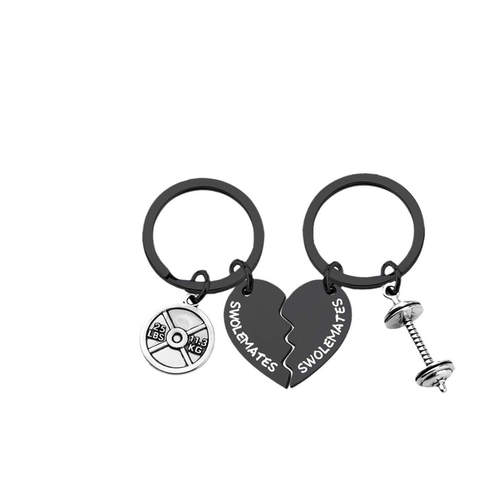 Wholesale Electroplated keychain pendant, heart-shaped hanging tag, stainless steel keychain