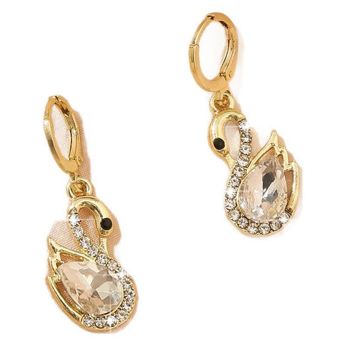 Wholesale temperament diamond swan pendant earrings fashion