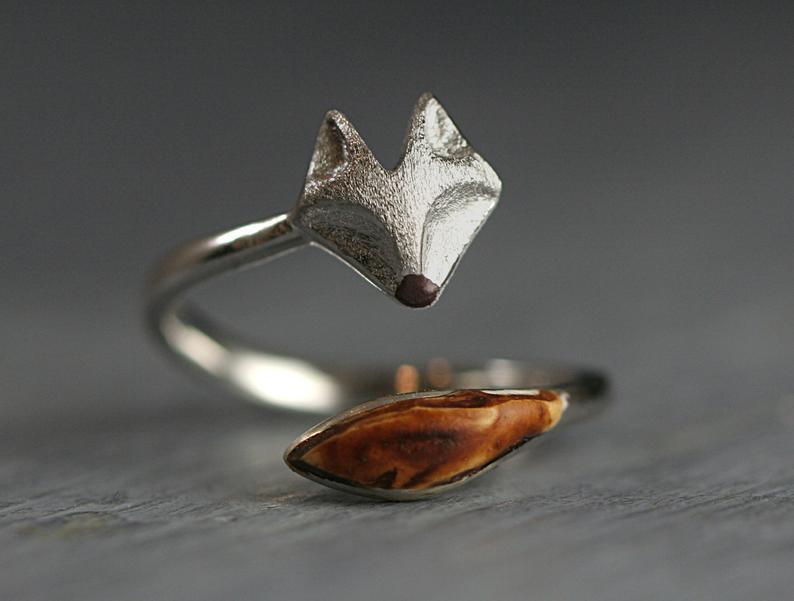 Wholesale New Fashionable and Personalized Small Animal Fox Open Ring Vintage Trendy Jewelry