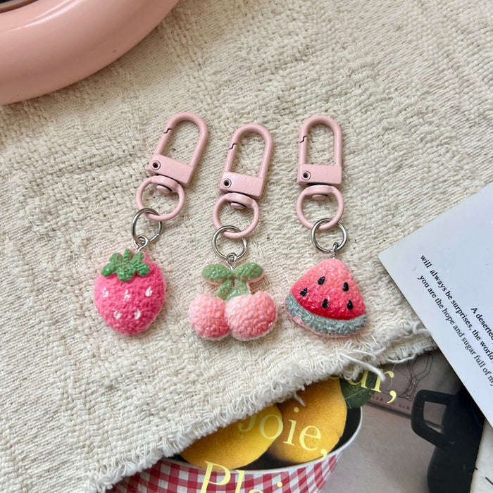 Wholesale Plastic Resin Rainbow Fruit Keychain Decorative Accessory MOQ≥2
