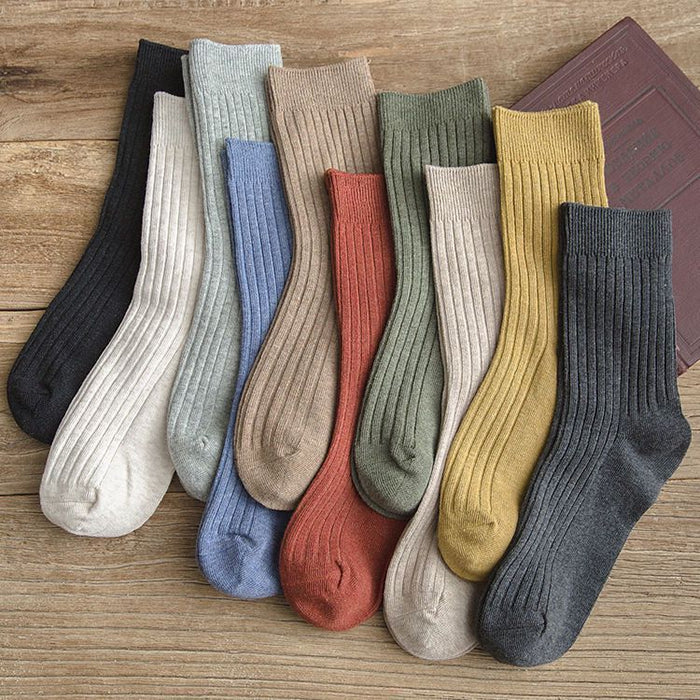 Wholesale Socks, mid tube, autumn long socks, anti odor, retro color, pile socks