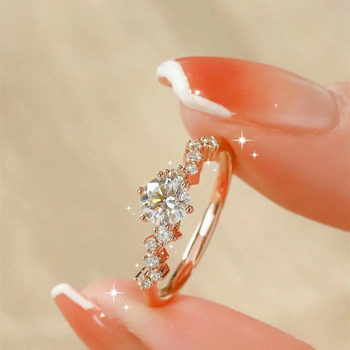 Wholesale Adjustable Ring Cold Wind All-match Moissanite Finger Ring