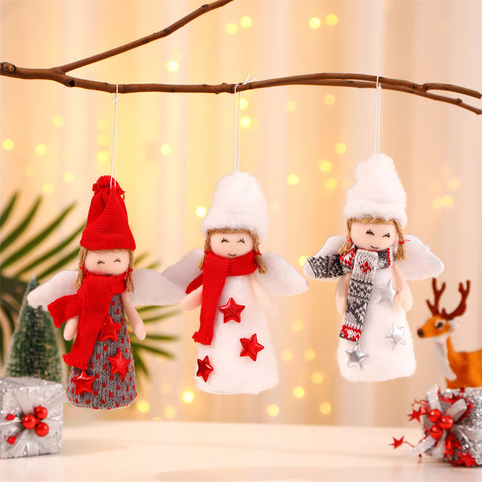 Wholesale Christmas Decorations Creative Wings Angel Old Man Pendant Christmas Tree Pendant Children' s Gift