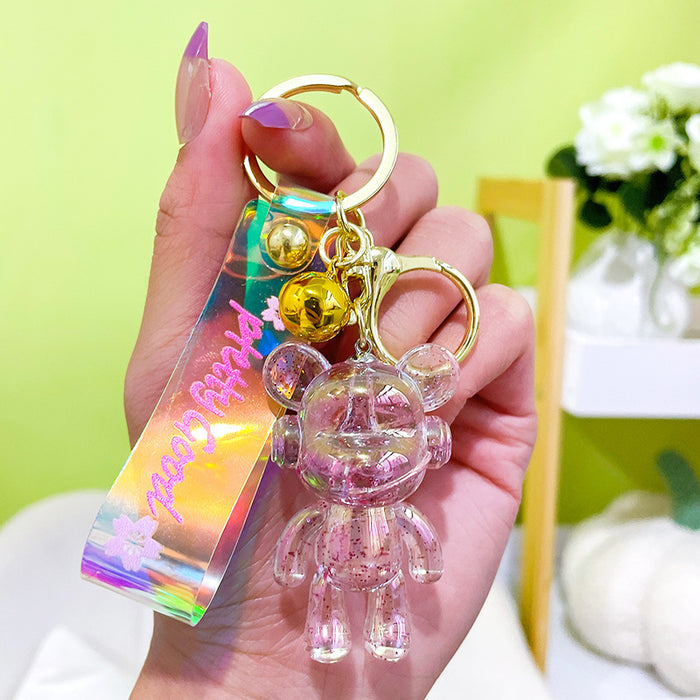 Wholesale Creative colorful pink bear key chain exquisite cute car key chain cute couple bag small pendant